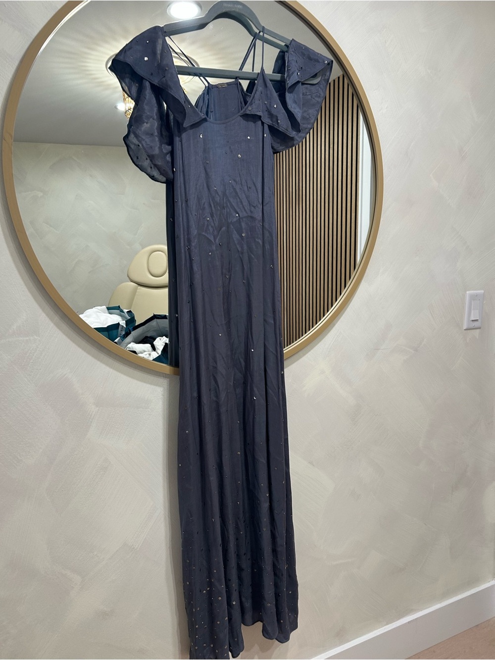 Chan Luu Navy Maxi Dress with Sparkle Detail